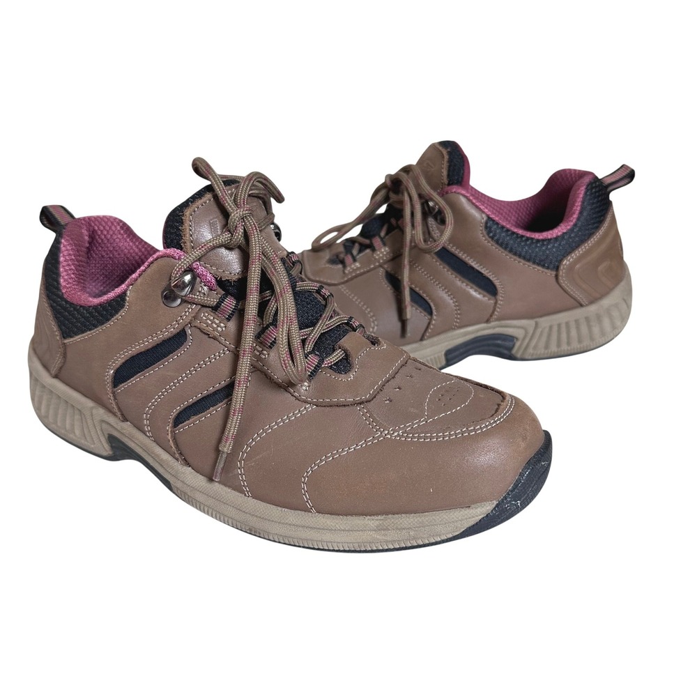 Orthofeet BioFit Shoes Womens Size 8 Brown Leather Walking Comfort Sneakers